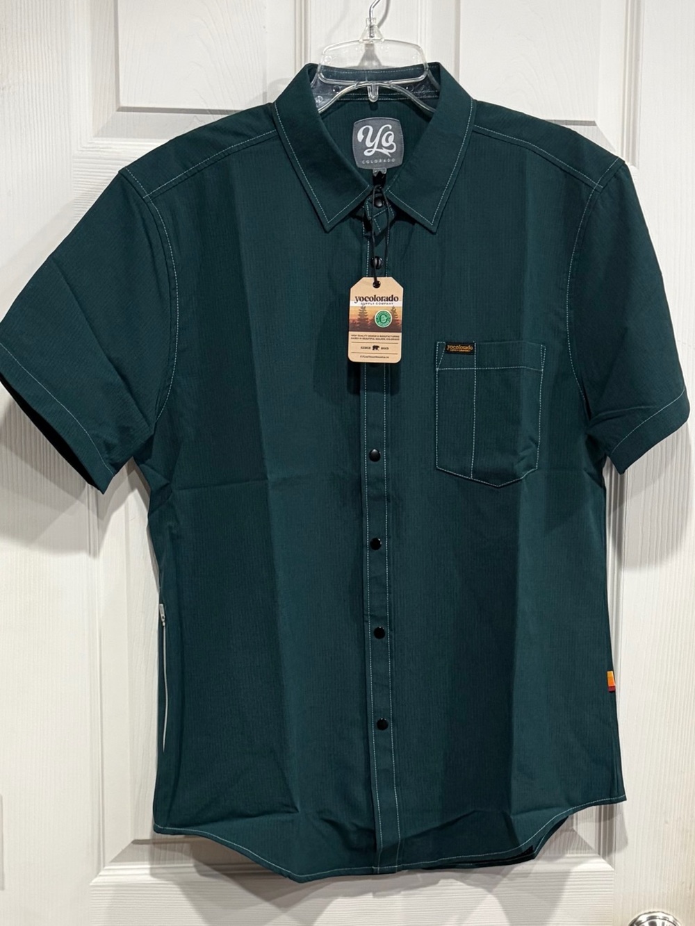 Yo Colorado Men's Medium Enduro Teal Snap Shirt NWT Performance Breathable